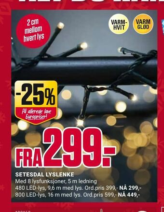 Europris Setesdal lyslenke tilbud