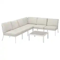 IKEA SegerÖn 5-seters hagemøbelsett, utendørs, utendørs hvit/frösön/duvholmen beige tilbud