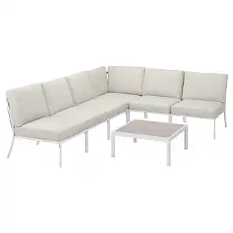 IKEA SegerÖn 5-seters hagemøbelsett, utendørs, utendørs hvit/frösön/duvholmen beige tilbud