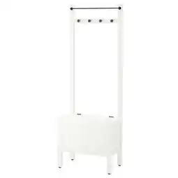 IKEA Hemnes Benk, oppbevaring, håndklestang, hvit, 64x37x173 cm tilbud