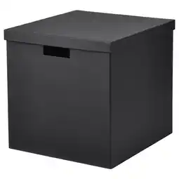 IKEA Tjena Eske med lokk, svart, 32x35x32 cm tilbud