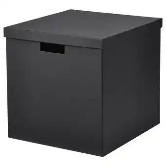 IKEA Tjena Eske med lokk, svart, 32x35x32 cm tilbud