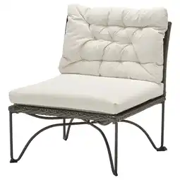 IKEA Jutholmen Lenestol, utendørs, mørk grå/kuddarna lys gråbeige, 65x73x83 cm tilbud