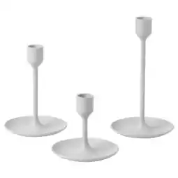 IKEA Fulltalig Lysestake, sett 3 stk., grå tilbud