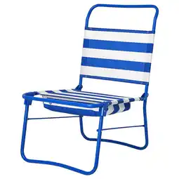 IKEA StrandÖn Strandstol, blå/hvit tilbud