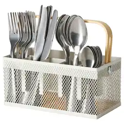 IKEA Vimpelfisk Bestikk med holder, 24 deler, rustfritt stål bambus/offwhite tilbud