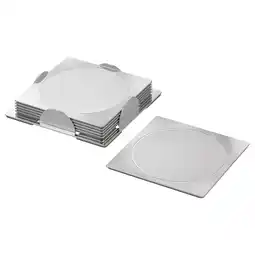 IKEA Groggy Glassbrikke, firkant/rustfritt stål, 8x8 cm tilbud