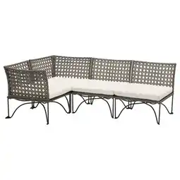 IKEA Jutholmen Hjørnemodulsofa, 3-seters, utendørs, mørk grå/kuddarna lys gråbeige tilbud