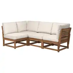 IKEA NÄmmarÖ 3-seters modulhjørnesofa, utendørs lys brunbeiset/frösön/duvholmen beige tilbud