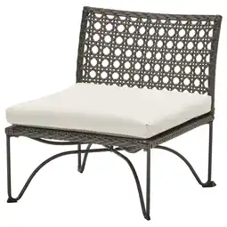 IKEA Jutholmen Lenestol, utendørs, mørk grå/kuddarna lys gråbeige, 65x73x71 cm tilbud