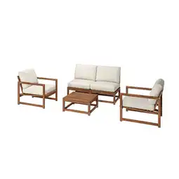 IKEA NÄmmarÖ 4-seters møbelgruppe, utendørs, lys brunbeiset/frösön/duvholmen beige tilbud