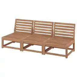 IKEA NÄmmarÖ 3-seters modulsofa, utendørs, lys brunbeiset tilbud