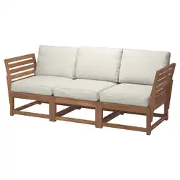 IKEA NÄmmarÖ 3-seters modulsofa, utendørs, armlener lys brunbeiset/frösön/duvholmen beige tilbud