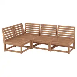 IKEA NÄmmarÖ 3-seters hjørnesofa modulær, utendørs/lys brunbeiset tilbud