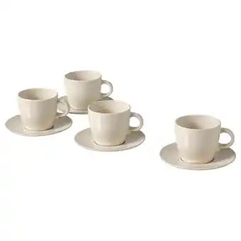 IKEA FÄrgklar Kopp med skål, blank beige, 25 cl tilbud