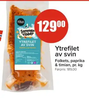 Spar FOLKETS Ytrefilet av svin tilbud