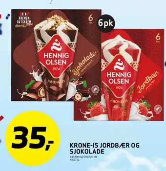 Bunnpris Krone-is jordbær og sjokolade tilbud