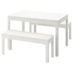 IKEA Ekedalen / ekedalen Bord og 2 benker, hvit/hvit, 120/180 cm tilbud