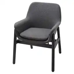 IKEA Vedbo Stol med armlener, svart/gunnared mørk grå tilbud