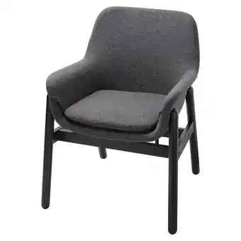 IKEA Vedbo Stol med armlener, svart/gunnared mørk grå tilbud