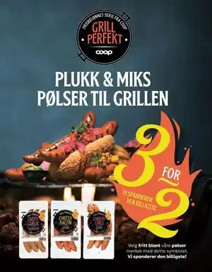 Coop Mega Plukk & Miks Pølser til Grillen tilbud