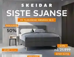 Skeidar KONTINENTALSENGER OPPTIL 50% tilbud