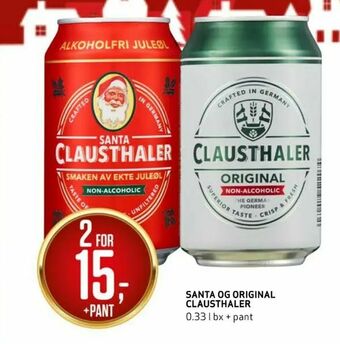 Bunnpris Santa og original clausthaler tilbud