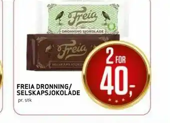 Bunnpris Freia dronning/selskapsjokolade tilbud