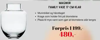Kitch'n Magnor Family vase klar tilbud