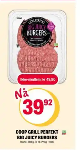 Coop Extra COOP Grill perfekt big juicy burgers tilbud