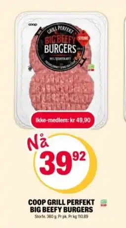Coop Extra COOP Grill perfekt big beefy burgers tilbud