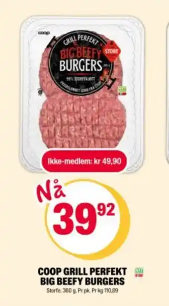 Coop Extra COOP Grill perfekt big beefy burgers tilbud