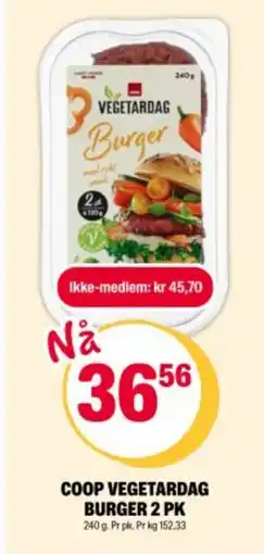 Coop Extra COOP Vegetardag burger 2 pk tilbud