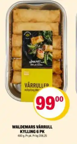 Coop Extra Waldemars vårrull kylling 6 pk tilbud