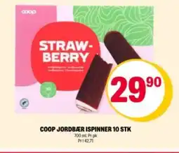 Coop Extra COOP Jordbær ispinner 10 stk tilbud