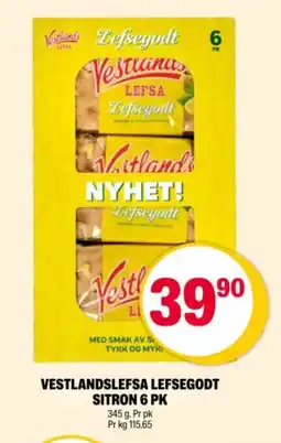 Coop Extra Vestlandslefsa lefsegodt sitron 6 pk tilbud