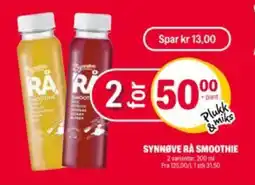 Coop Extra SYNNØVE Rå smoothie tilbud