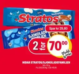 Coop Extra NIDAR Stratos/sjokoladefamilien tilbud