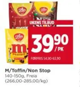 Meny FREIA M/toffin/non stop tilbud