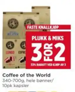 Meny Coffee of the world tilbud