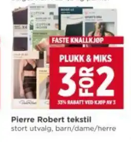 Meny Pierre robert tekstil tilbud