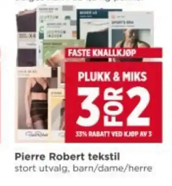 Meny Pierre robert tekstil tilbud
