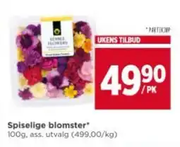 Meny Spiselige blomster tilbud