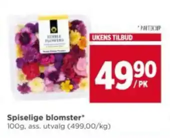 Meny Spiselige blomster tilbud