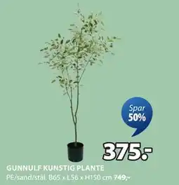 JYSK GUNNULF KUNSTIG PLANTE tilbud