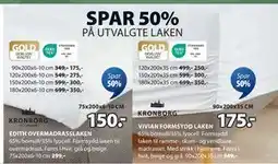 JYSK SPAR 50% PÅ UTVALGTE LAKEN tilbud