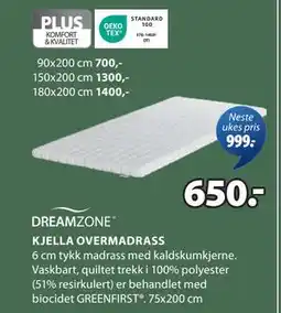 JYSK KJELLA OVERMADRASS tilbud