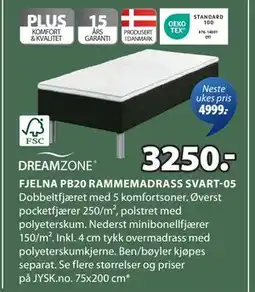 JYSK FJELNA PB20 RAMMEMADRASS SVART-05 tilbud