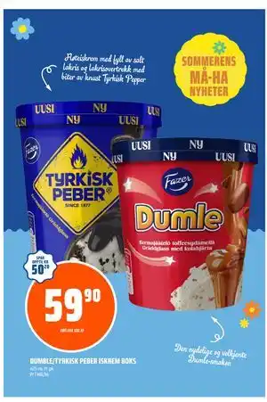 Coop Obs DUMBLE/TYRKISK PEBER ISKREM BOKS tilbud
