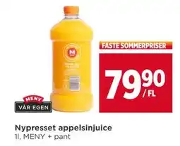 Meny Nypresset appelsinjuice tilbud